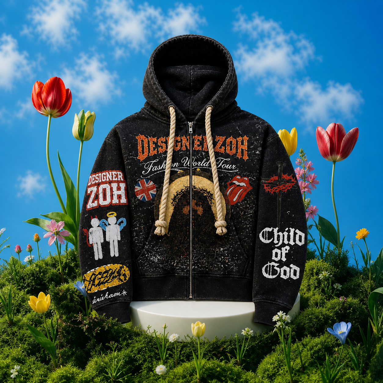 DesignerZoh “Fashion World Tour” Zip-Up Hoodie