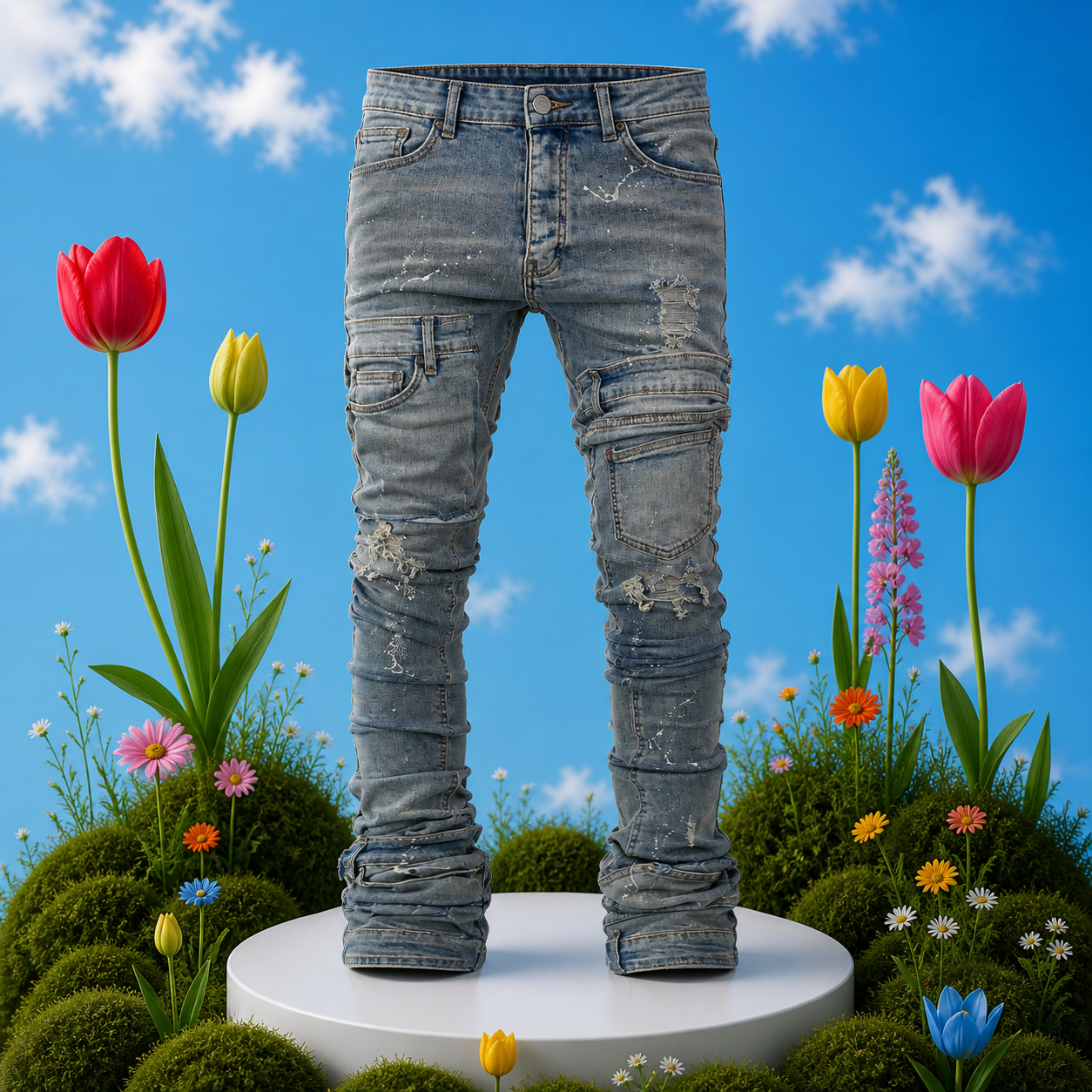 DesignerZoh “World Tour” Stacked Denim Jeans