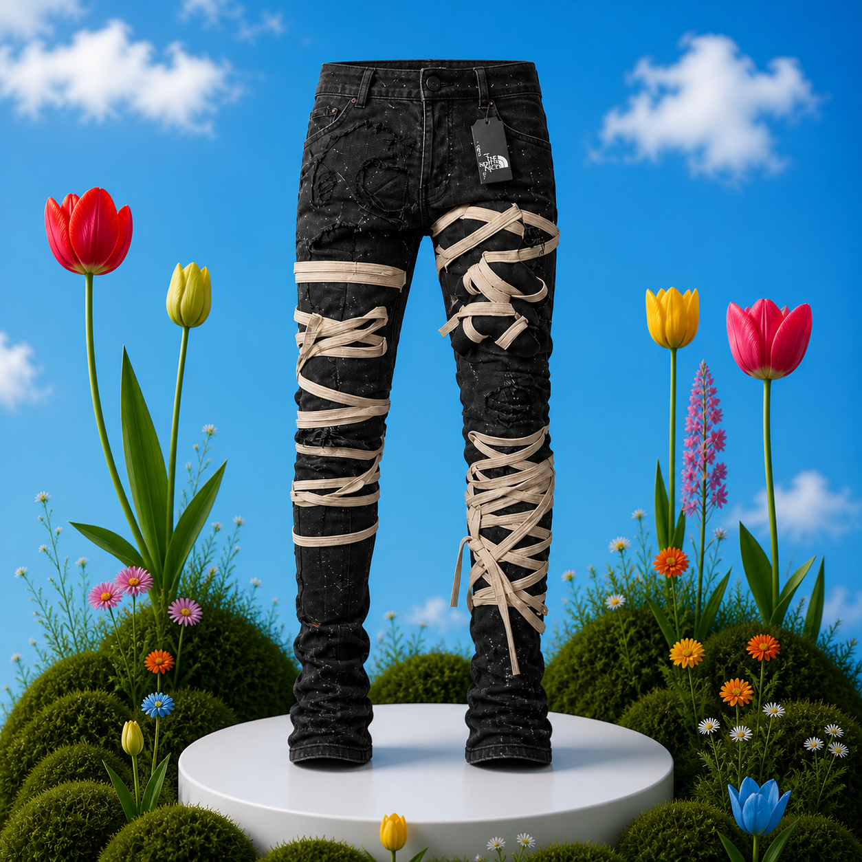 DesignerZoh “Wrapped Stack” Denim Jeans
