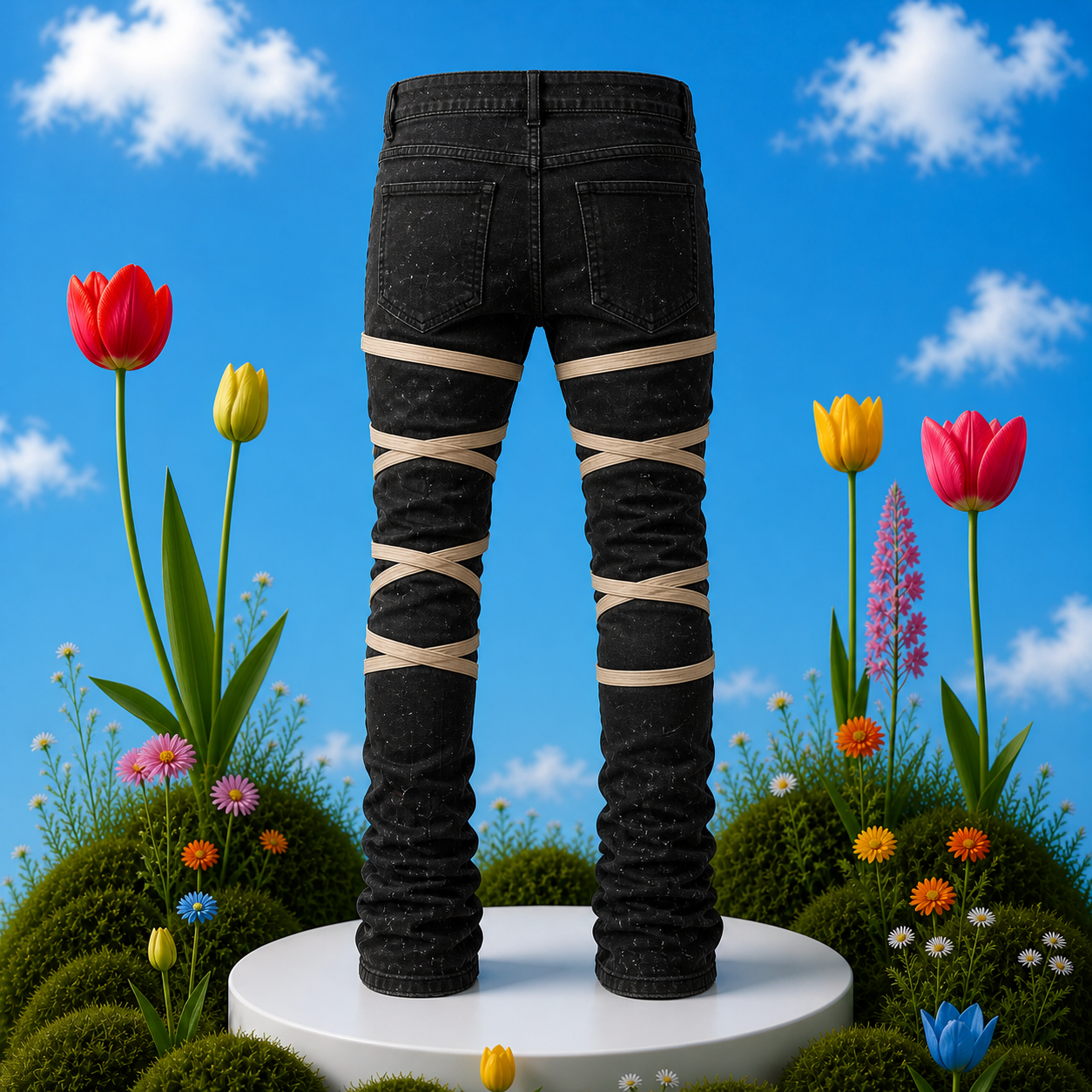 DesignerZoh “Wrapped Stack” Denim Jeans
